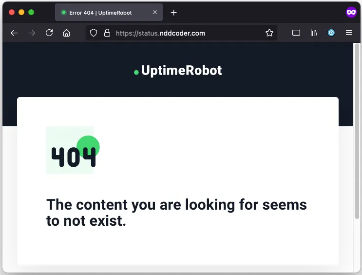 Custom domain Uptimerobot Status Page 404