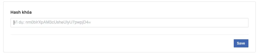 Facebook cấu hình Signing Key Hash